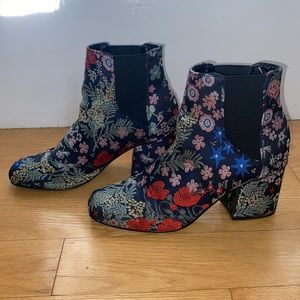 Indigo Embroidered Booties